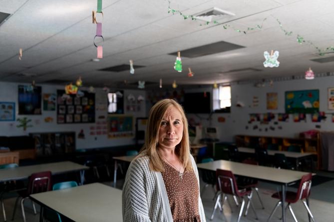 Gina Cappel, director of Jerusalem Child Care and Learning Center in Schuylkill County, stands in an empty classroom. Gina Cappel, director of Jerusalem Child Care and Learning Center in Schuylkill County, stands in an empty classroom.