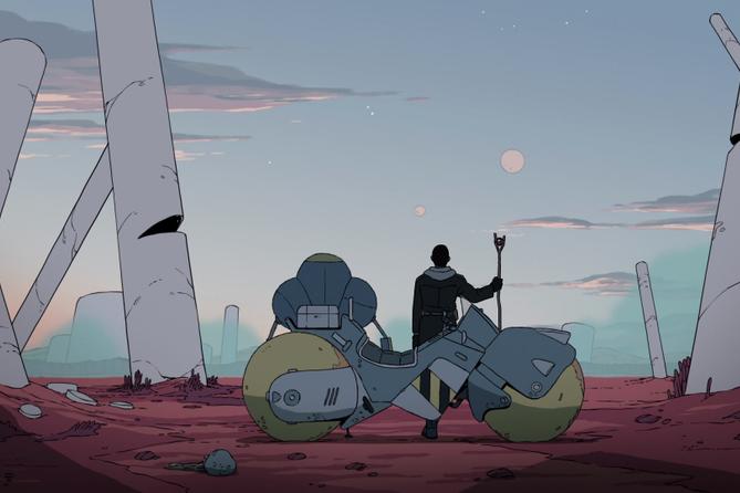 A still from episode one of "Scavengers Reign." A still from episode one of "Scavengers Reign."