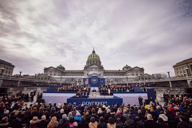 The inauguration of Gov. Josh Shapiro at the Pennsylvania Capitol in Harrisburg on Jan. 17, 2023. The inauguration of Gov. Josh Shapiro at the Pennsylvania Capitol in Harrisburg on Jan. 17, 2023.