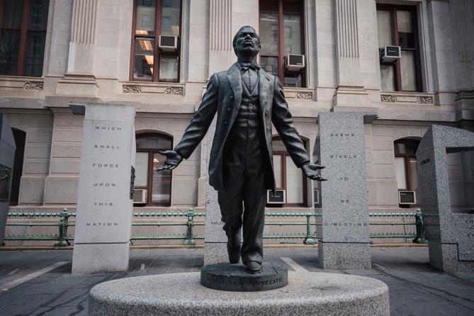 The Octavius V. Catto Memorial statue outside of City Hall in Philadelphia, PA. The Octavius V. Catto Memorial statue outside of City Hall in Philadelphia, PA.