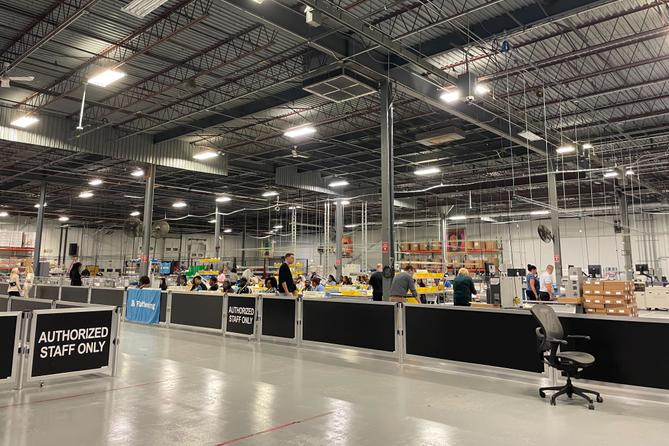 At Philadelphia's ballot counting warehouse, dozens of workers, who do paid eight-hour shifts, are assigned to tasks like sorting, opening, flattening, and scanning ballots. At Philadelphia's ballot counting warehouse, dozens of workers, who do paid eight-hour shifts, are assigned to tasks like sorting, opening, flattening, and scanning ballots.
