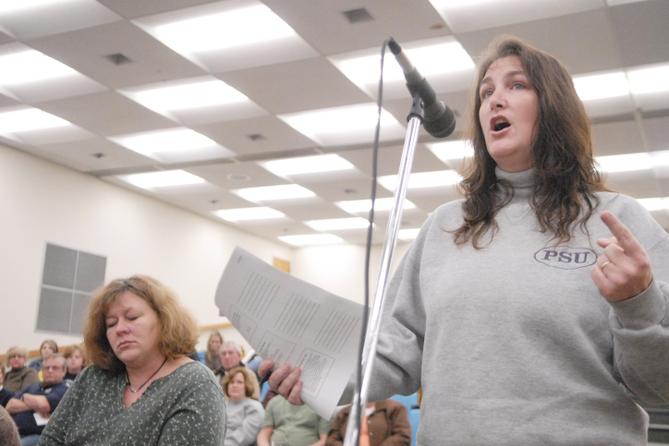 Pamela Hackenburg, right, at a Mifflinburg Area School Board meeting in 2011. Pamela Hackenburg, right, at a Mifflinburg Area School Board meeting in 2011.