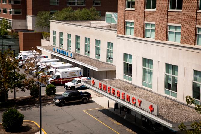 A hospital parking lot.