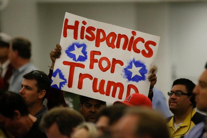 Hispanic voters rallying in support of President Donald Trump. Hispanic voters rallying in support of President Donald Trump.
