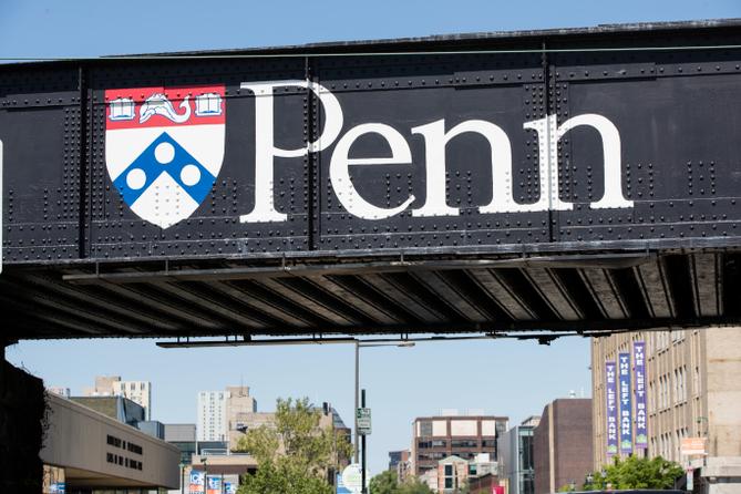 University of Pennsylvania signage is seen in Philadelphia, May 15, 2019. University of Pennsylvania signage is seen in Philadelphia, May 15, 2019.