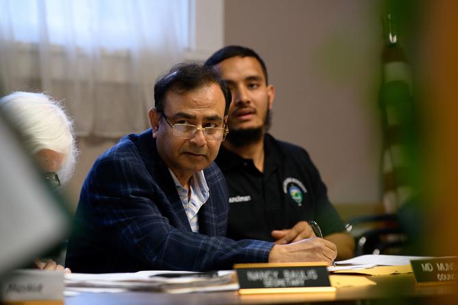Millbourne Council member Md Munsur Ali, center, at the May 5 council meeting. Millbourne Council member Md Munsur Ali, center, at the May 5 council meeting.