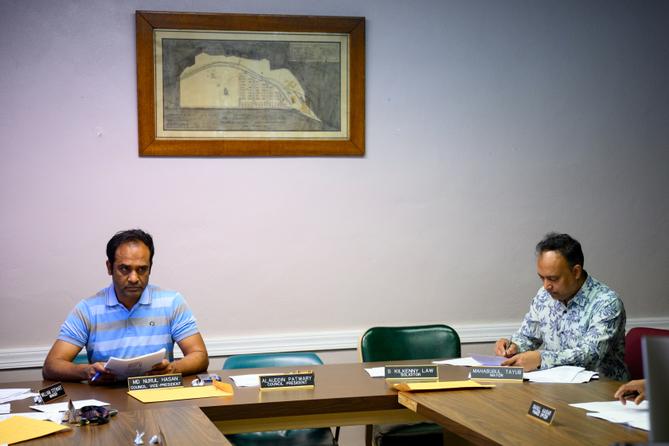 Md Nurul Hasan, left, vice president of the Millbourne borough council, and Mayor Mahabubul Tayub, right. Md Nurul Hasan, left, vice president of the Millbourne borough council, and Mayor Mahabubul Tayub, right.