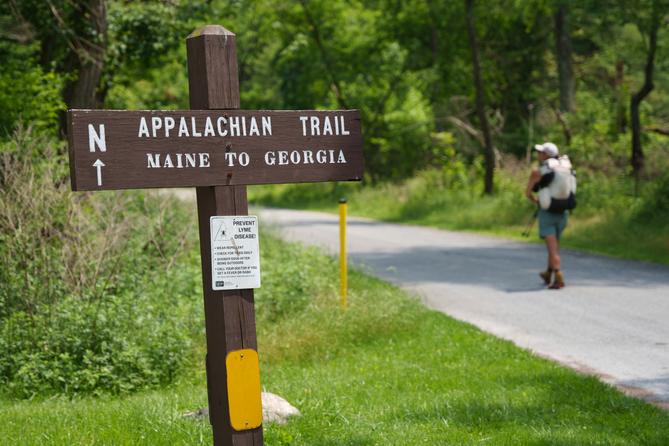 Appalachian Trail thru-hiker Noritaka Mizumoto, from Osaka, Japan, walks the Appalachian Trail at Pine Grove Furnace State Park in Pennsylvania. Appalachian Trail thru-hiker Noritaka Mizumoto, from Osaka, Japan, walks the Appalachian Trail at Pine Grove Furnace State Park in Pennsylvania.