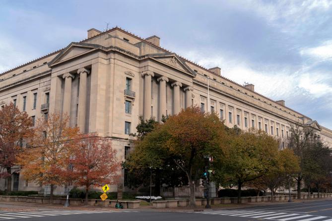 The U.S. Department of Justice building is seen in Washington, Saturday, Dec. 7, 2024. The U.S. Department of Justice building is seen in Washington, Saturday, Dec. 7, 2024.