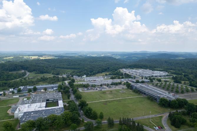 Aerial view of the TECFusion data center campus in Upper Burrell, Westmoreland County