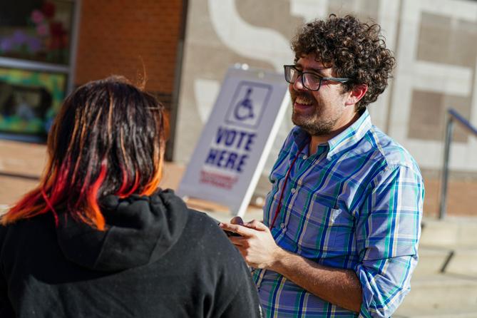 Spotlight PA reporter Stephen Caruso covers a recent election in Pennsylvania, a battleground state. Spotlight PA reporter Stephen Caruso covers a recent election in Pennsylvania, a battleground state.