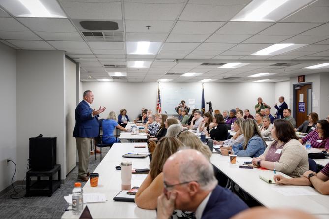 Aging Secretary Jason Kavulich speaks during a training with representatives from 23 Area Agencies on Aging. Aging Secretary Jason Kavulich speaks during a training with representatives from 23 Area Agencies on Aging.