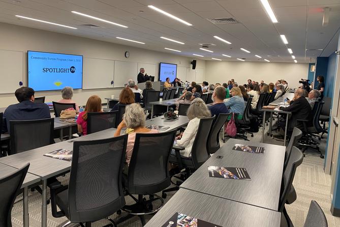 Berks residents participate in a forum organized by Berks County Community Foundation at the John R. Post Center in Reading, PA.