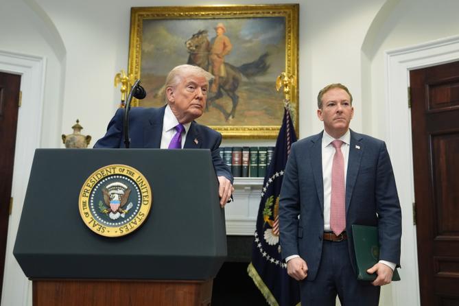 President Donald Trump and Environmental Protection Agency director Lee Zeldin announce the EPA will no longer regulate greenhouse gases.