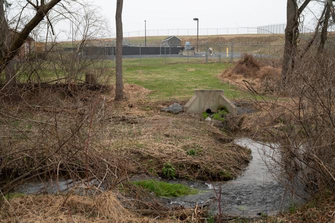 Wolf Creek runs behind the Upper Bern Township wastewater treatment plant. Wolf Creek runs behind the Upper Bern Township wastewater treatment plant.