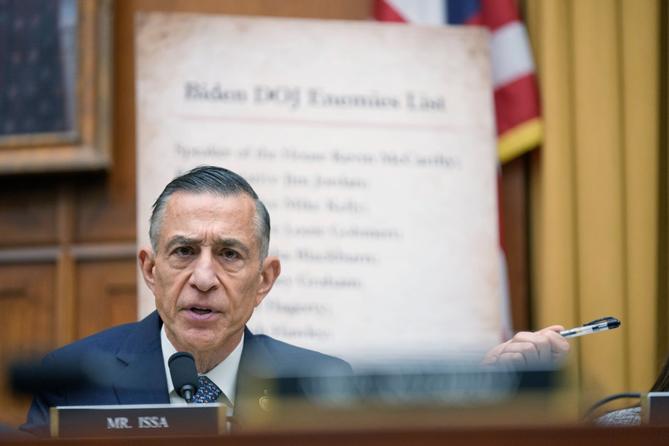 Rep. Darrell Issa (R., Calif.) questions former Justice Department special counsel Jack Smith before the House Judiciary Committee in Washington.