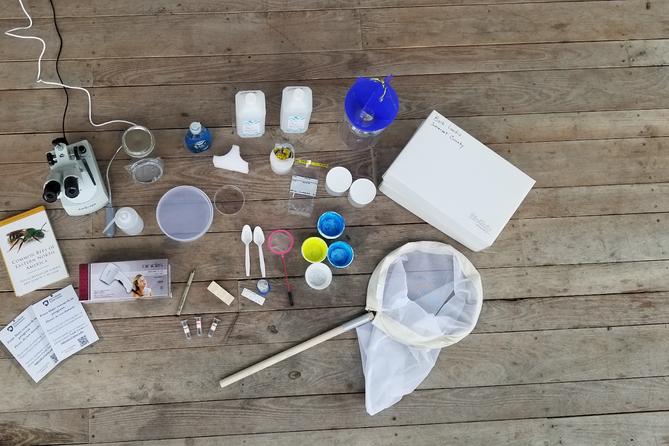An assortment of equipment given to volunteers around Pennsylvania to catch and identify bee species. An assortment of equipment given to volunteers around Pennsylvania to catch and identify bee species.