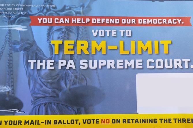 A mailer paid for by a GOP-aligned group urging people to vote by mail. A mailer paid for by a GOP-aligned group urging people to vote by mail.