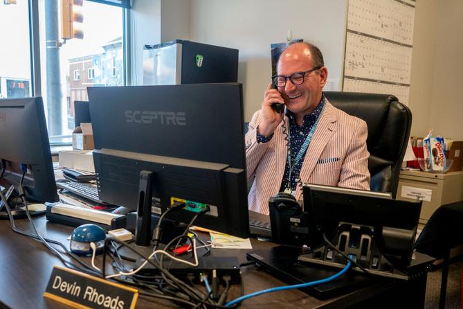Snyder County election director Devin Rhoads fields calls during Pennsylvania’s 2024 primary election. Snyder County election director Devin Rhoads fields calls during Pennsylvania’s 2024 primary election.