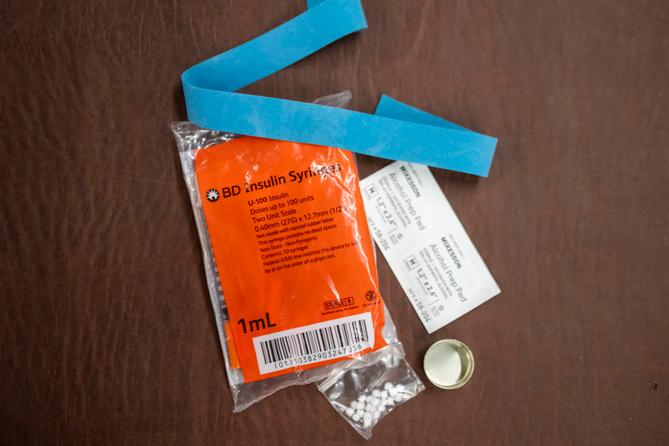 Syringes, alcohol swabs, and other supplies sit on a table in Western Pennsylvania. Syringes, alcohol swabs, and other supplies sit on a table in Western Pennsylvania.