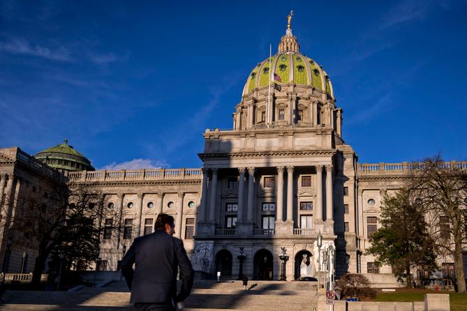 The state Capitol building in Harrisburg, Pennsylvania. The state Capitol building in Harrisburg, Pennsylvania.