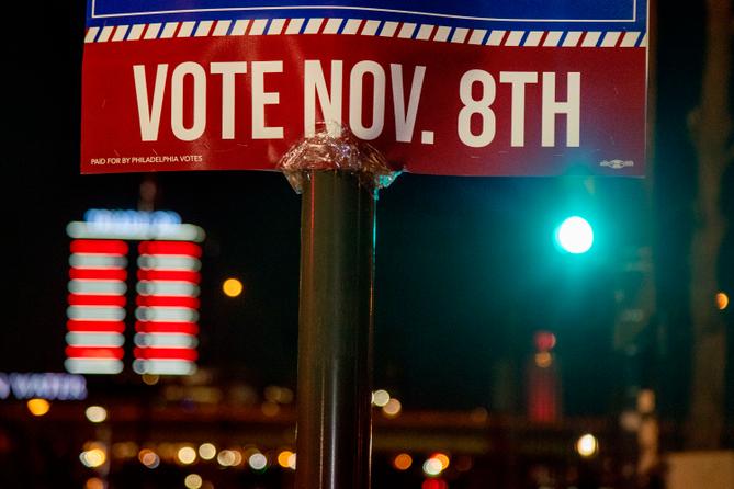A sign in Pennsylvania reminding people to vote in the 2022 election Nov. 8. A sign in Pennsylvania reminding people to vote in the 2022 election Nov. 8.