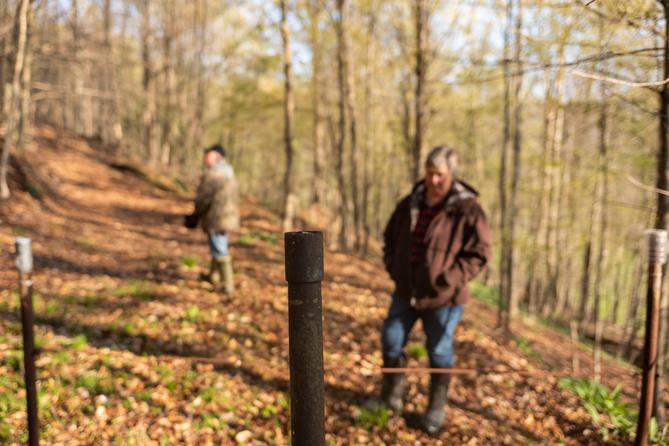 Cheryl and Joe Thomas have dozens of uncapped wells on their Pa. property. Some are open pipes, others are gaping holes. Cheryl and Joe Thomas have dozens of uncapped wells on their Pa. property. Some are open pipes, others are gaping holes.