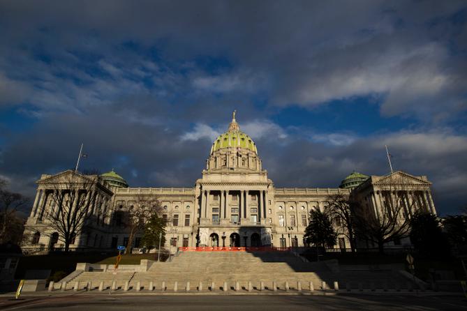The Pennsylvania State Capitol Building in Harrisburg.