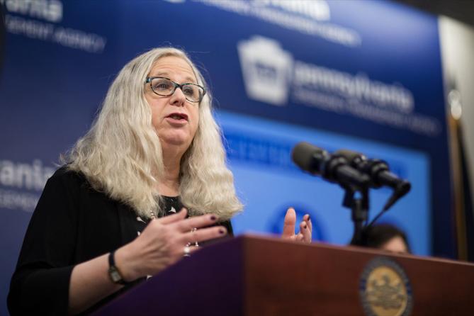 Health Secretary Rachel Levine speaks to reporters about COVID-19. Health Secretary Rachel Levine speaks to reporters about COVID-19.