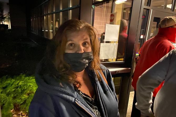Denise Slick arrived at Northeastern Middle School to vote at 4 p.m. She was still waiting at 7:30 p.m. Denise Slick arrived at Northeastern Middle School to vote at 4 p.m. She was still waiting at 7:30 p.m.
