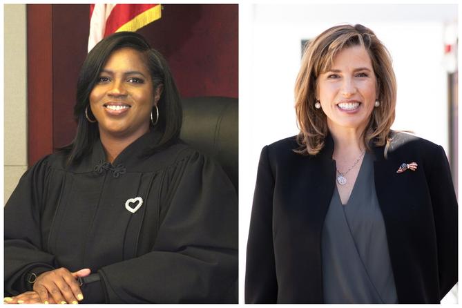 Superior Court candidates Timika Lane (left) and Megan Sullivan.