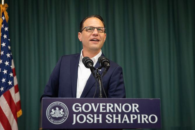 Governor Josh Shapiro in Scranton, Pennsylvania. Governor Josh Shapiro in Scranton, Pennsylvania.