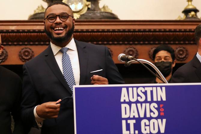 Pennsylvania state Rep. Austin Davis of Allegheny County ran for lieutenant governor during the 2022 midterm election. Pennsylvania state Rep. Austin Davis of Allegheny County ran for lieutenant governor during the 2022 midterm election.