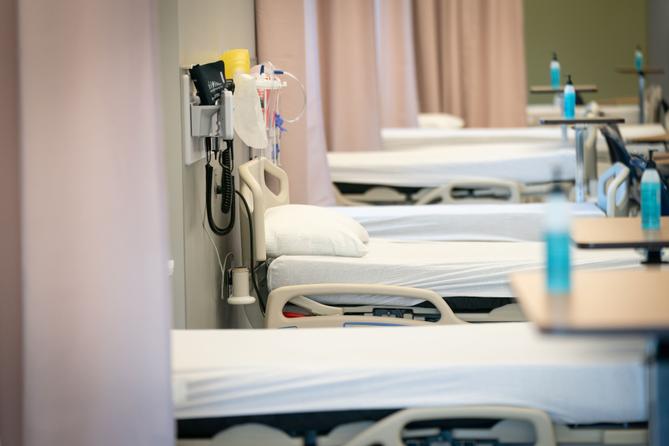 A clinical skills space in Philadelphia's health sciences building. A clinical skills space in Philadelphia's health sciences building.