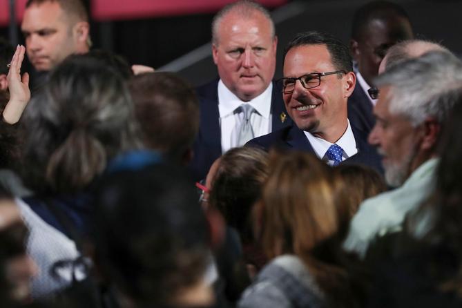 Pennsylvania's next governor Josh Shapiro on the night of the Nov. 8, 2022 midterm election. Pennsylvania's next governor Josh Shapiro on the night of the Nov. 8, 2022 midterm election.
