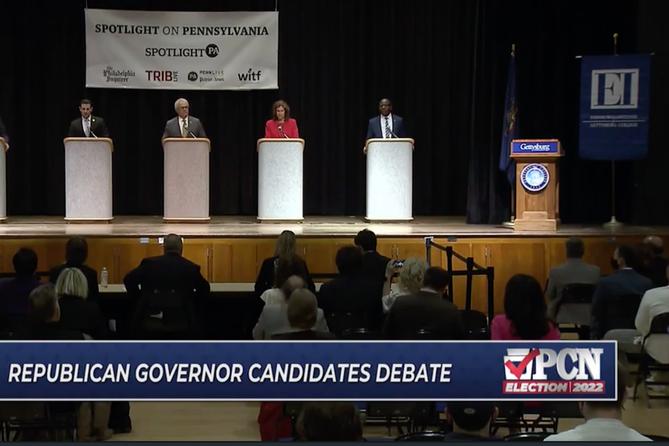 Five GOP candidates appeared at Spotlight PA's gubernatorial debate. Five GOP candidates appeared at Spotlight PA's gubernatorial debate.