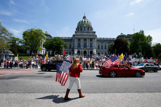 Harrisburg in Dauphin County, the site of a Reopen PA demonstration at the Capitol in May, will soon go to green. Harrisburg in Dauphin County, the site of a Reopen PA demonstration at the Capitol in May, will soon go to green.