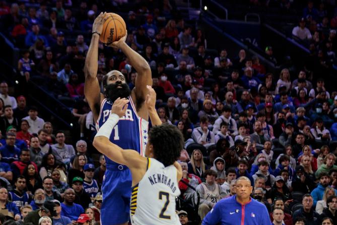 A sellout crowd packed the Wells Fargo Center Jan. 4, 2023, to see the Philadelphia 76ers face the Indiana Pacers. A sellout crowd packed the Wells Fargo Center Jan. 4, 2023, to see the Philadelphia 76ers face the Indiana Pacers.