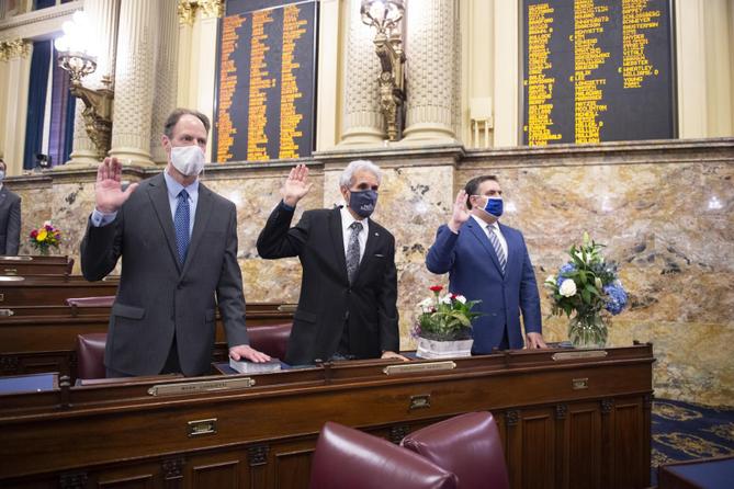 Democrats Rep. Mark Longietti (left) and Rep. Chris Sainato (center) topped the list of reimbursements in the House. Democrats Rep. Mark Longietti (left) and Rep. Chris Sainato (center) topped the list of reimbursements in the House.