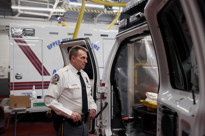 Thomas Nolan, public safety director for Upper Merion Township, said he worries about the coronavirus "constantly." His department has retrofitted certain ambulances to deal with the crisis. Thomas Nolan, public safety director for Upper Merion Township, said he worries about the coronavirus "constantly." His department has retrofitted certain ambulances to deal with the crisis.