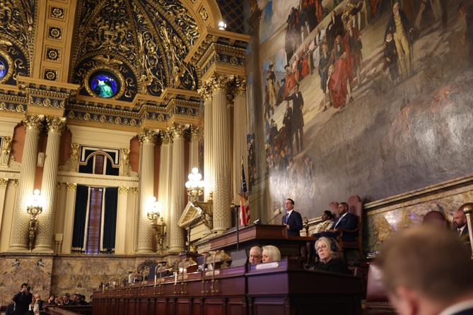 Gov. Josh Shapiro delivers his 2025 budget speech before the legislature. Gov. Josh Shapiro delivers his 2025 budget speech before the legislature.