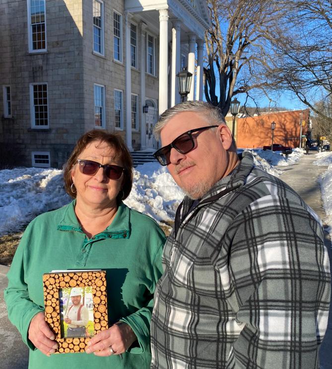 Cyndi and Thad Compton stand outside Tioga County’s courthouse in February, after a court hearing. Cyndi and Thad Compton stand outside Tioga County’s courthouse in February, after a court hearing.