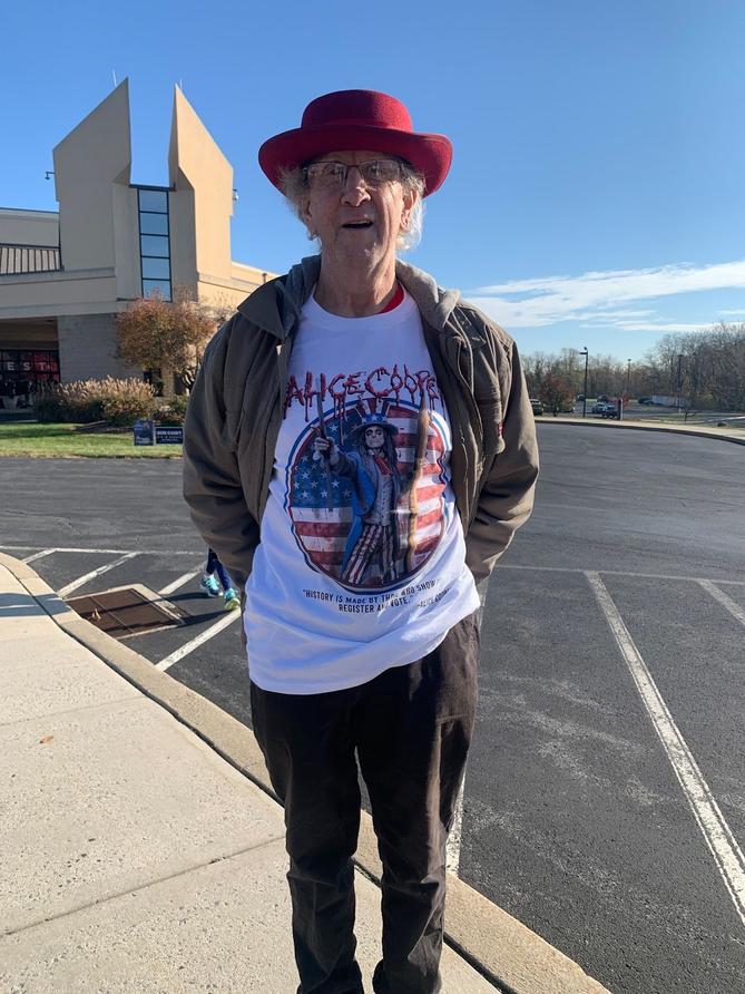 Gregory Stoner, 68, stands outside his polling place in Cumberland County. Gregory Stoner, 68, stands outside his polling place in Cumberland County.